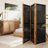 3-Panel Room Divider Black 82.7"x70.9" - Black