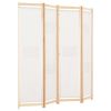 4-Panel Room Divider Cream 62.9"x66.9"x1.6" Fabric - Cream