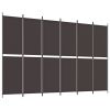 6-Panel Room Divider Brown 118.1"x78.7" Fabric - Brown