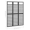 3-Panel Room Divider/Trellis Solid Fir Wood Black 47.6"x70.9" - Black