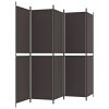 6-Panel Room Divider Brown 118.1"x86.6" Fabric - Brown