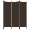 3-Panel Room Divider Brown 59.1"x70.9" - Brown