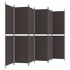 6-Panel Room Divider Brown 118.1"x78.7" Fabric - Brown