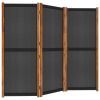 3-Panel Room Divider Black 82.7"x70.9" - Black