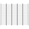 5-Panel Room Divider White 98.4"x78.7" Fabric - White