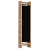 Folding 5-Panel Room Divider 78.7" Bamboo and Canvas - Black