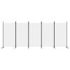 5-Panel Room Divider White 170.5"x70.9" Fabric - White