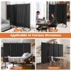 4-Panel Folding Room Divider Privacy Screen with Lockable Wheels - Black