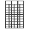 3-Panel Room Divider/Trellis Solid Fir Wood Black 47.6"x70.9" - Black