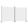 2-Panel Room Divider White 137"x70.9" Fabric - White