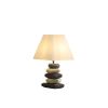 17.5" In Coastal Darya 5 Stacked Pebble Ceramic Table Lamp - as Pic