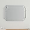 Large Wall-Mounted Silver Decorative Rectangular Wall Mirror for Home, Living Room, Bedroom, Entryway (clear HD mirror) - as Pic