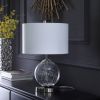 20.5" In Athena Glass Led Plasma Mid-Century Metal Table Lamp - as Pic