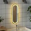 LED Bathroom Mirror 15.7"x5.9" Oval - Transparent