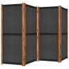 4-Panel Room Divider Black 110.2"x70.9" - Black