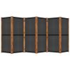 6-Panel Room Divider Black 165.4"x70.9" - Black