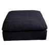 Modern 17" Luxe Size Ottoman, Premium Fabric Upholstered 1-Pc Living Room Cube Ottoman with Plush Seat Cushion, Navy - as Pic