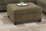 Contemporary 1pc OTTOMAN Tan Color Chenille Fabric Modular Corner wedge Sofa Living Room Furniture - as Pic