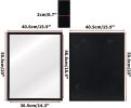 2 Packs 18x24 Rectangle Simplistic Wall Mirrors Black Hanging Mirror for Bathroom, Living Room, Bedroom - Black Box