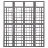 4-Panel Room Divider/Trellis Solid Fir Wood Gray 63.4"x70.9" - Grey