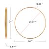 24" Wall Round Circle Mirror Bathroom Make Up Vanity Mirror - Golden - as Pic