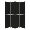 4-Panel Room Divider Black 78.7"x86.6" Fabric - Black