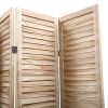 Sycamore wood 8 Panel Screen Folding Louvered Room Divider - light burn XH - light burn