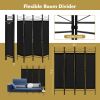 6 Feet 4-Panel Folding Freestanding Room Divider - Black