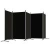 5-Panel Room Divider Black 170.5"x70.9" Fabric - Black