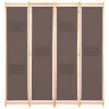 4-Panel Room Divider Brown 62.9"x66.9"x1.6" Fabric - Brown