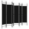 6-Panel Room Divider Black 94.5"x70.9" - Black