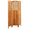 3-Panel Room Divider 47.6"x0.8"x66.9" Solid Acacia Wood - Brown