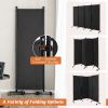 4-Panel Folding Room Divider Privacy Screen with Lockable Wheels - Black