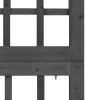 3-Panel Room Divider/Trellis Solid Fir Wood Black 47.6"x70.9" - Black