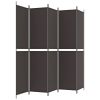 5-Panel Room Divider Brown 98.4"x86.6" Fabric - Brown