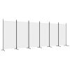 6-Panel Room Divider White 204.7"x70.9" Fabric - White