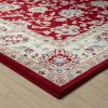 Stylish Classic Pattern Design Traditional Floral Filigree Bordered Area Rug - Red|Ivory - 3' X 5'