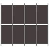 4-Panel Room Divider Brown 78.7"x70.9" Fabric - Brown