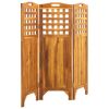 3-Panel Room Divider 47.6"x0.8"x47.2" Solid Acacia Wood - Brown