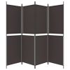 4-Panel Room Divider Brown 78.7"x70.9" Fabric - Brown