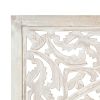 Hand carved 3-Panel Room Divider White 47.2"x65" Solid Mango Wood - White