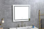 LED Bathroom Mirror "x " with Front and Backlight, Large Dimmable Wall Mirrors with Anti-Fog, Memory, 3Colors, LED Vanity Mirror - as Pic