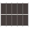 6-Panel Room Divider Brown 118.1"x86.6" Fabric - Brown