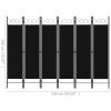 6-Panel Room Divider Black 94.5"x70.9" - Black