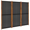 3-Panel Room Divider Black 82.7"x70.9" - Black