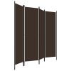 4-Panel Room Divider Brown 78.7"x70.9" - Brown