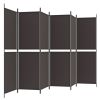 6-Panel Room Divider Brown 118.1"x70.9" Fabric - Brown