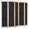 5-Panel Room Divider Black 78.7"x66.9"x1.6" Fabric - Black