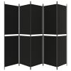 5-Panel Room Divider Black 98.4"x78.7" Fabric - Black