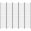 5-Panel Room Divider White 98.4"x86.6" Fabric - White